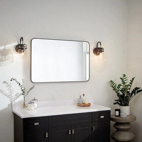 Applique Contemporanea Brinley Acciaio Bronzo Antico Vetro 1 Luce E27