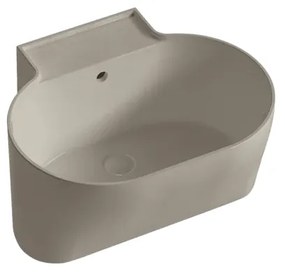 Lavabo da appoggio Tina COLAVENE ovale piletta non inclusa in ceramica L 60 x H 35 x P 50 cm beige opaco piletta non inclusa