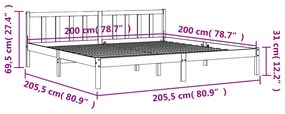 Giroletto Marrone Cera 200x200 cm in Legno Massello di Pino