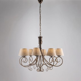 BeLight Vienna 8-light chandelier - brown gold