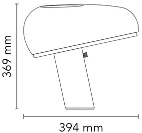 Lampada Da Tavolo in metallo verniciato blu e Base In Marmo Di Carrara a luce diretta Flos Snoopy F6380014