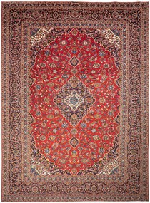 Kashan Tappeto 310x420 Rosso (Iran) Annodato A Mano