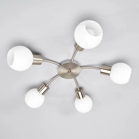 Plafoniera soffitto Elaina Lindby, dimmerabile, Alluminio / Grigio / Zincato, Soggiorno / Sala da pranzo, Metallo, Moderno, Plafoniera