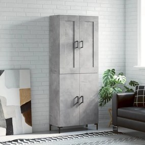 Credenza grigio cemento 69,5x34x180 cm in legno multistrato