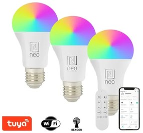 Immax NEO 07733CDO-SET 3xLED RGB Lampadina dimmerabile E27/11W/230V Wi-Fi Tuya+RC