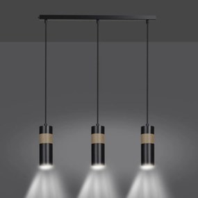 Lampadario a sospensione AKARI 3 BLACK