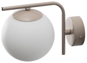 Domiluce Applique Aurora, beige, vetro, altezza 17 cm, sfera, E14