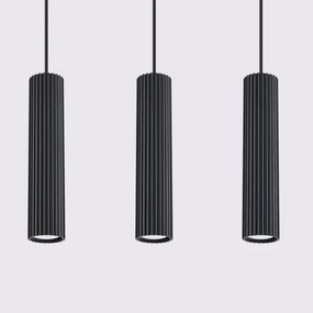Sollux SL.1575 - Lampadario a sospensione con filo KARBON 3xGU10/10W/230V nero