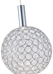 Lampadario LED a sospensione con filo PERFORATO LED/6,3W/230V 3000K cromo lucido diametro 20 cm