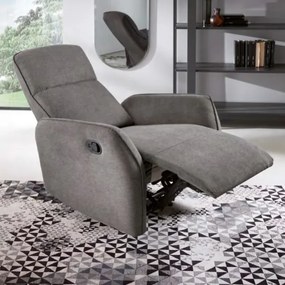 Poltrona recliner manuale in tessuto GALIZIA Grigio Scuro