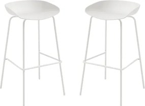 Sgabello in polipropilene Bianco con struttura in metallo - AGE 2 pezzi