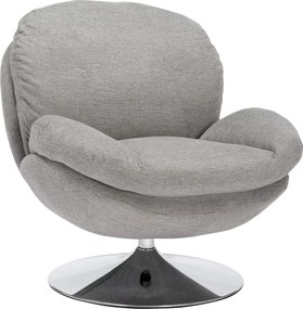 Poltrona Brigitte Brego in tessuto grigio Brego 07 con struttura in metallo cromato e seduta girevole – 77x87x83 cm