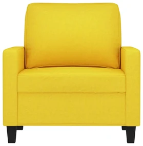 Poltrona giallo chiaro 60 cm in tessuto