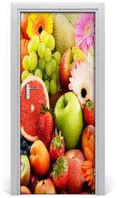 Adesivo per porta Frutta e fiori 75x205 cm