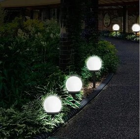 Lampada solare a LED, 1,2 V, 6500 K, 200 mAh, Ø 15 cm, IP44, bianco/nero