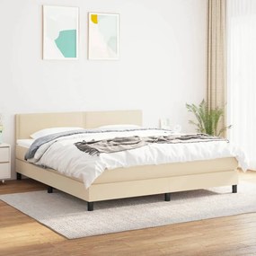 Giroletto A Molle Con Materasso Crema 160x200 Cm İn Tessuto /