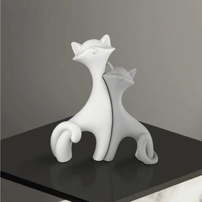 Bongelli preziosi Scultura moderna in marmorino Gatti h 29 - varie colorazioni GRIGIO