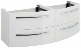 Mobile da bagno sotto lavabo PELIPAL bianco lucido L 130 x H 48 x P 48 cm 4 cassetti, lavabo non incluso