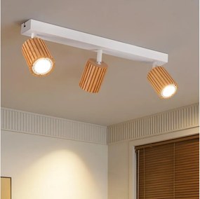 Brilagi - Faretto MODERN WOOD 3xGU10/8W/230V legno/bianco