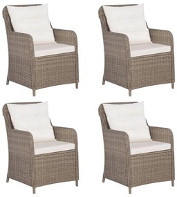 Set mobili da pranzo per giardino 5 pz marrone