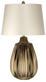 Lampada Da Scrivania Contemporanea Newham Ceramica Bronzo Bianco 1 Luce E27