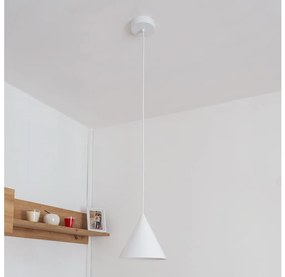 Lampada a sospensione con cavo ETNA II 1xE27/15W/230V Ø 18,5 cm bianca