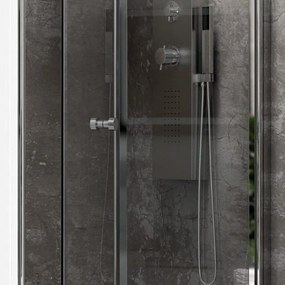 Kamalu - doccia nicchia 90cm apertura a libro vetro trasparente k045