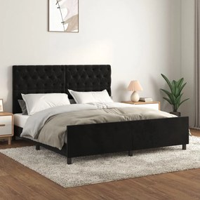 Giroletto Senza Materasso Nero 160x200 Cm İn Velluto /