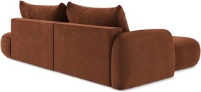 Divano angolare color terracotta allungabile (con penisola a sinistra/con chaise lounge) Hale – Makamii
