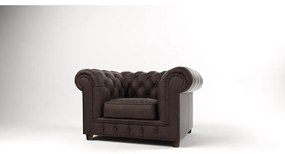Poltrona in velluto marrone scuro Cambridge - Ropez