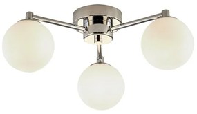 Tiberius 3lt flush - metallo cromato e vetro satinato bianco