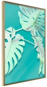 Poster  Teal Monstera  Cornice Quadri Cornice d'oro, Larghezza x Altezza Home decor 20x30