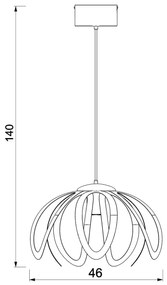 Lampadario a sospensione con filo ORCHID 1xE27/60W/230V nero