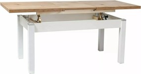 Tavolino trasformabile Kleopatra bianco opaco / rovere Lancelot – 124/164×64×59 cm