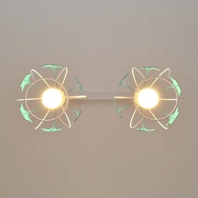 Lampadario a sospensione per bambini STARS 2xE27/15W/230V turchese/bianco