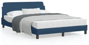 Giroletto Con Testiera Senza Materasso Blu 140x200 Cm Tessuto /