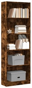 Libreria Rovere Fumo 60x24x176 Cm İn Legno Multistrato /