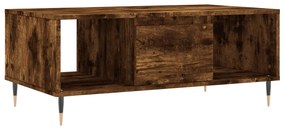 Tavolino da salotto rovere fumo 90x50x36,5 cm legno multistrato