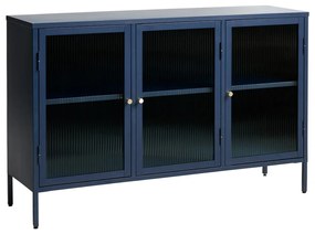 Vetrina in metallo blu Bronco, altezza 85 cm - Unique Furniture