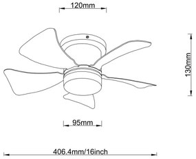 Globo 03609W - Ventilatore da soffitto dimmerabile a LED HINES LED/10W/230V + telecomando bianco