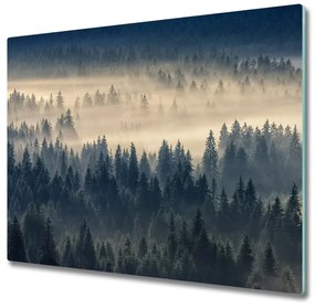 Tagliere in vetro Nebbia sulla foresta 60x52 cm