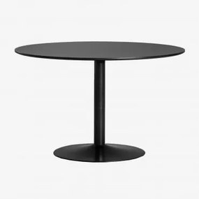 Tavolo Da Pranzo Rotondo In Mdf E Metallo Yvetta Nero & Ø120 Cm & Nero - Sklum
