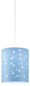 Sospensione Moderna A 1 Luce Pois Xl In Polilux Bicolor Blu' Made In Italy