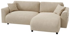 Divano angolare beige in velluto (variabile) Lorine - Ropez