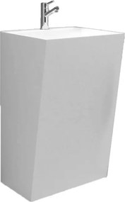 Lavabo freestanding Techno rettangolare H 85 cm in solid surface bianco
