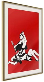 Poster  Banksy: Queen Victoria  Cornice Quadri Cornice d'oro con passe-partout, Larghezza x Altezza Home decor 20x30