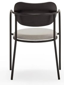 Sedia da pranzo nera e grigia in frassino Eclipse - Teulat