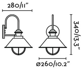 FARO 71128 - Applique da esterno NAUTICA 1xE27/11W/230V