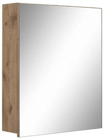 Mobile bagno effetto quercia colore naturale da parete con specchio 60x70 cm Wisla - Støraa