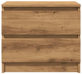 Comodino rovere artigianale 50x40x43.5 cm in legno multistrato